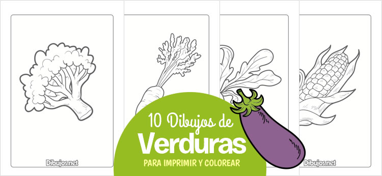 10 Dibujos de verduras para imprimir y colorear 