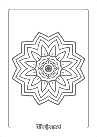 Imprimir dibujo de Mandala para colorear - Sencilla