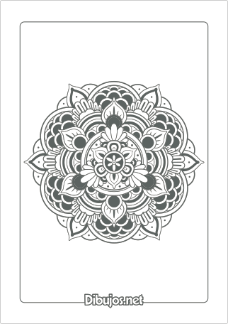 Imprimir dibujo de Mandala para colorear - Flor circular