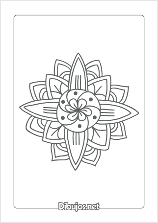 Imprimir dibujo de Mandala para colorear - Flor sencilla