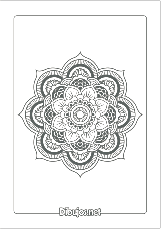 Imprimir dibujo de Mandala para colorear - Floral