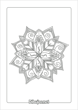 Imprimir dibujo de Mandala para colorear - Naturaleza