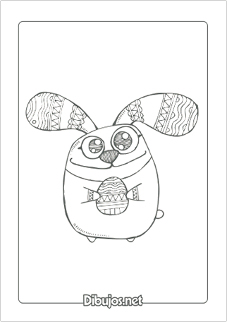 Imprimir Dibujo de Conejito de Pascua para colorear