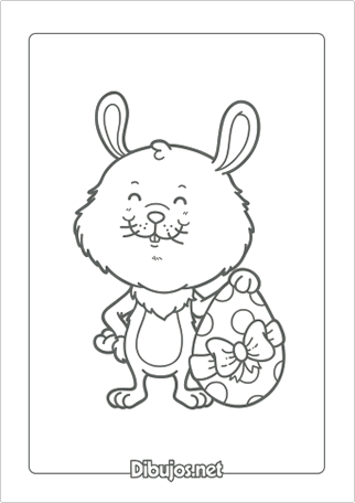Imprimir Dibujo de Conejo de Pascua para colorear