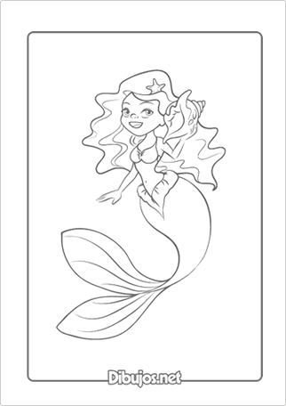 Imprimir Dibujo de Sirena Mágica para colorear