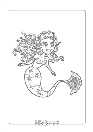 Imprimir Dibujo de Sirena Manga para colorear