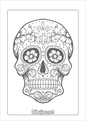 8 Dibujos del Día de los Muertos para Imprimir y Colorear 