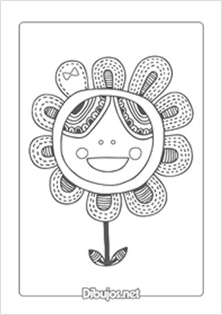 Imprimir dibujo de flor patchwork para colorear