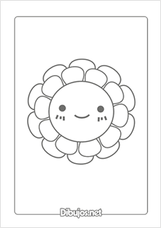 Imprimir dibujo de flor infantil para colorear