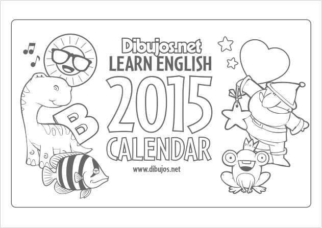 2015 Calendar Coloring Book for children