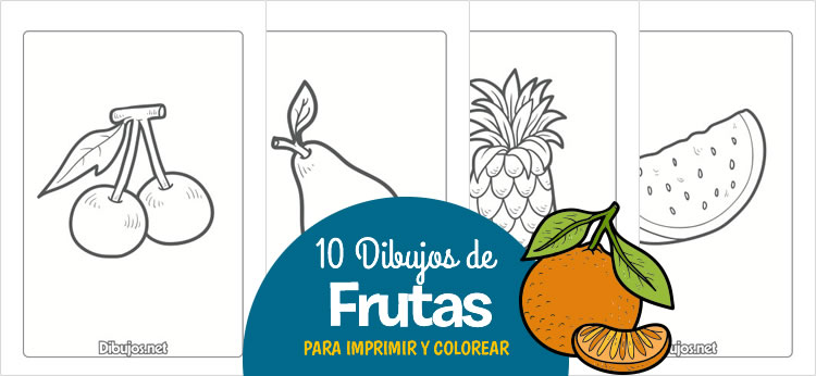 10 Dibujos de frutas para imprimir y colorear
