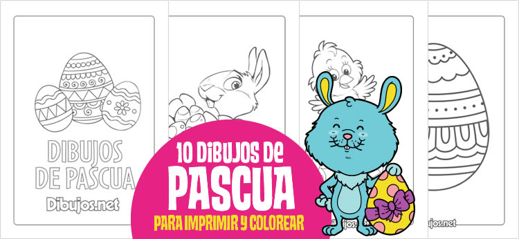 10 Dibujos de Pascua para imprimir y colorear