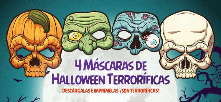 4 Máscaras de Halloween terroríficas para descargar