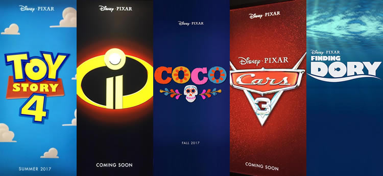 Estrenos de Pixar y Disney para los próximos años 2016, 2017 y 2018. 