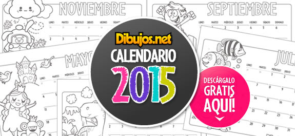 ¡Ya puedes descargar el calendario infantil 2015 para colorear de Dibujos.net!