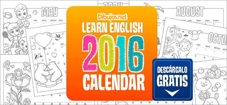 Nuevo Learn English Coloring Calendar for Kids 2016