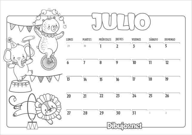 Calendario Infantil 2020 Para Imprimir Y Colorear Dibujos Net