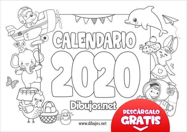 Calendario Infantil 2019 para y Colorear - Dibujos.net