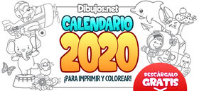 Calendario Infantil 2020 para Imprimir y Colorear