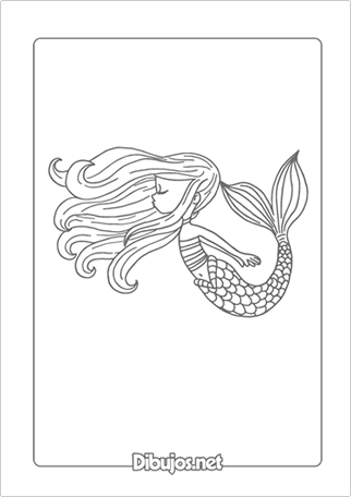 Imprimir Dibujo de Sirena Mística para colorear