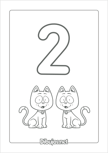 Imprimir dibujo del número 2 para colorear