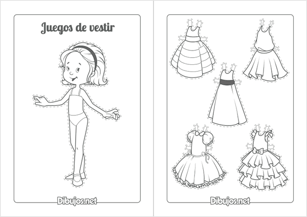 a vestir a los muñecos con estos 2 descargables para colorear - Dibujos.net